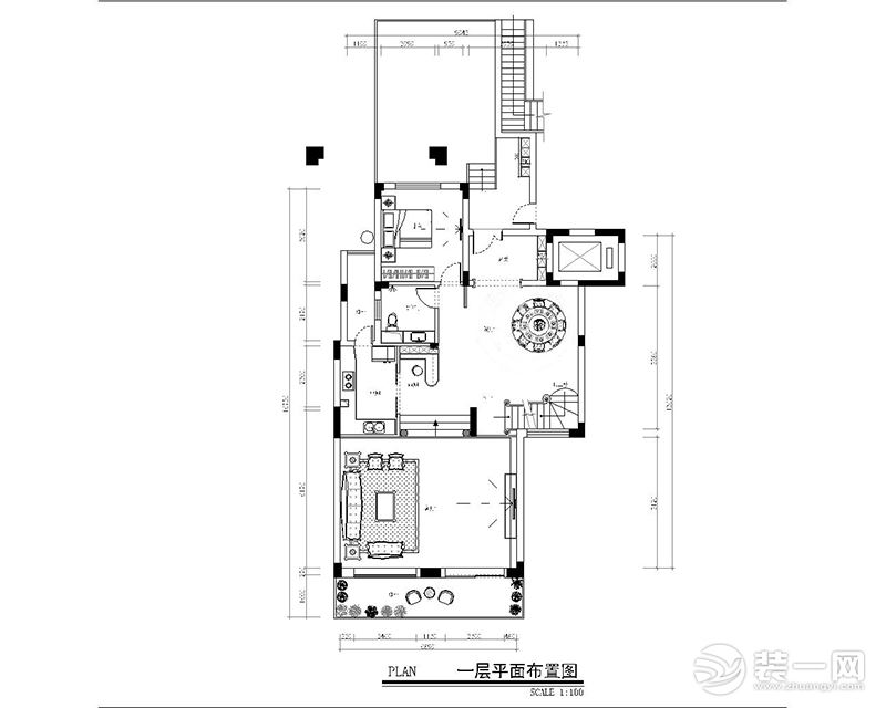 惠州浩天裝飾泛海拉菲285㎡歐式風(fēng)格戶型圖裝修案例