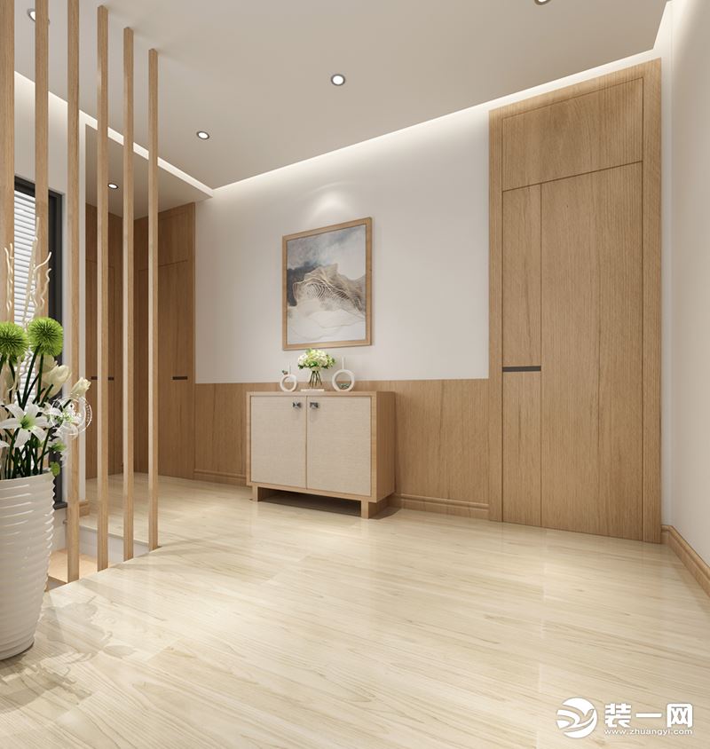 惠州浩天装饰润恒尚园150平日式风格二层过厅装修效果图