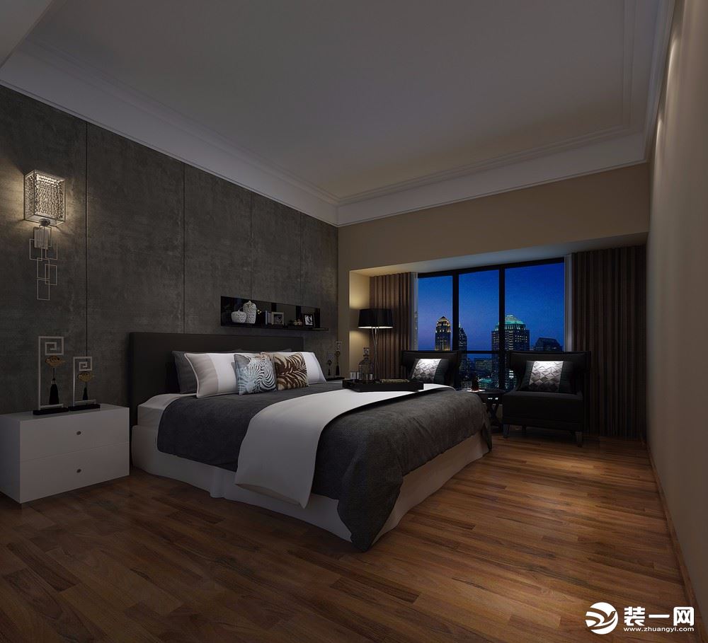 惠州浩天装饰光明大第180㎡现代简约卧室装修案例