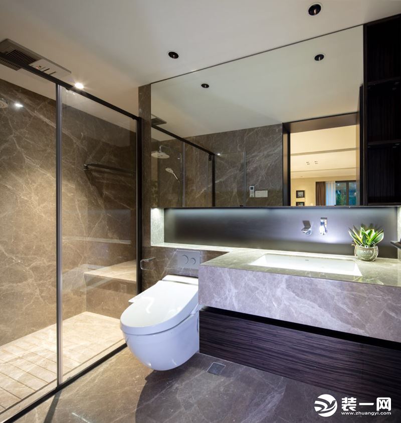 惠州浩天装饰珑禧雅苑260平新中式风格浴室装修案例
