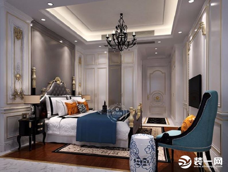 天御豪庭270㎡欧式古典风——卧室效果图3