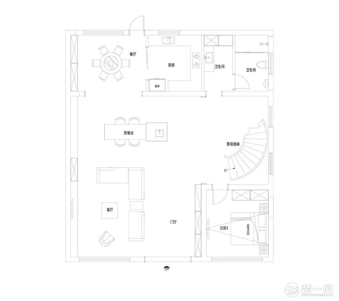 卓越東部蔚藍(lán)海岸350㎡別墅現(xiàn)代簡約——平面布置圖1