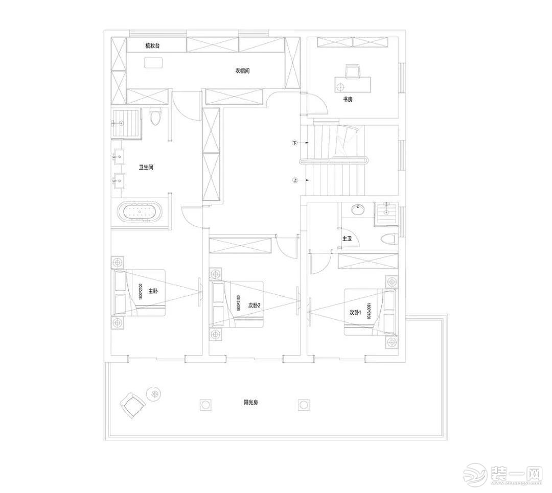 卓越東部蔚藍海岸350㎡別墅現代簡約——平面布置圖2