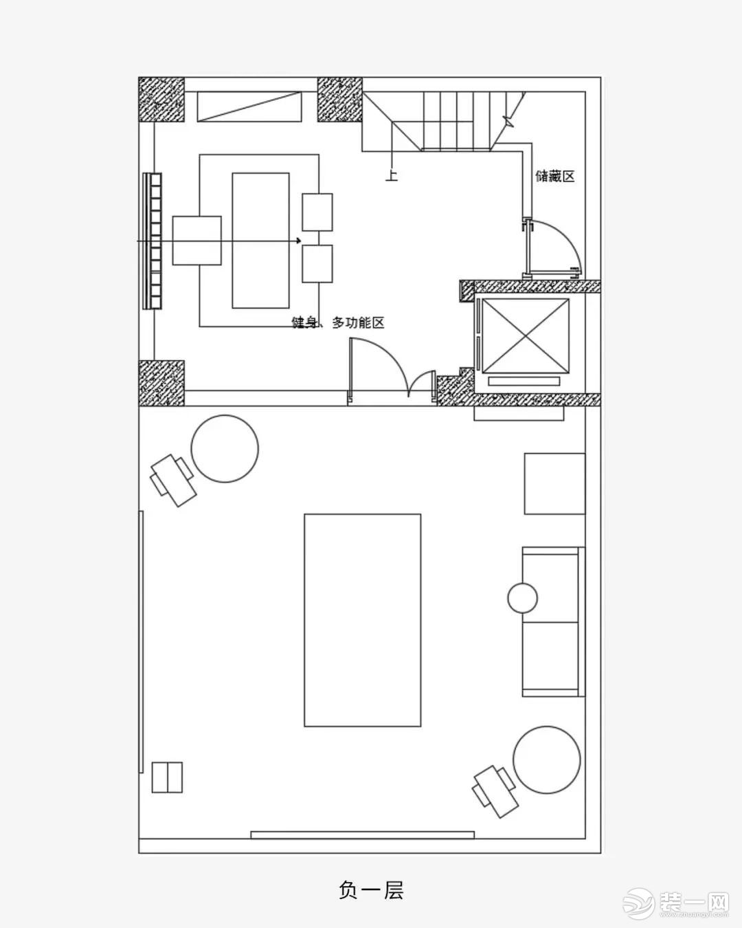 自建别墅300㎡现代轻奢——平面布置图1