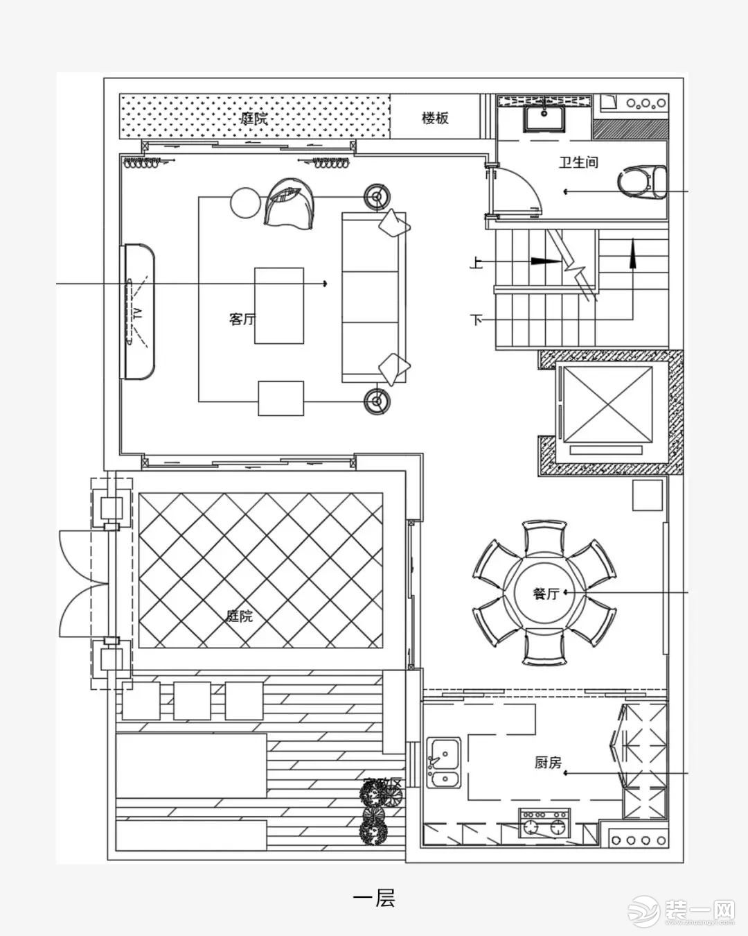 自建别墅300㎡现代轻奢——平面布置图2