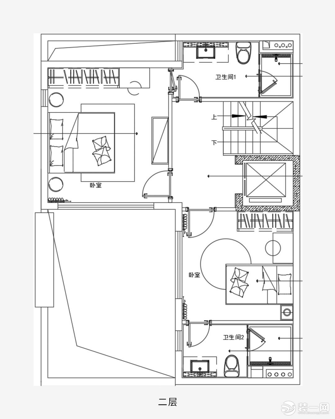 自建别墅300㎡现代轻奢——平面布置图3