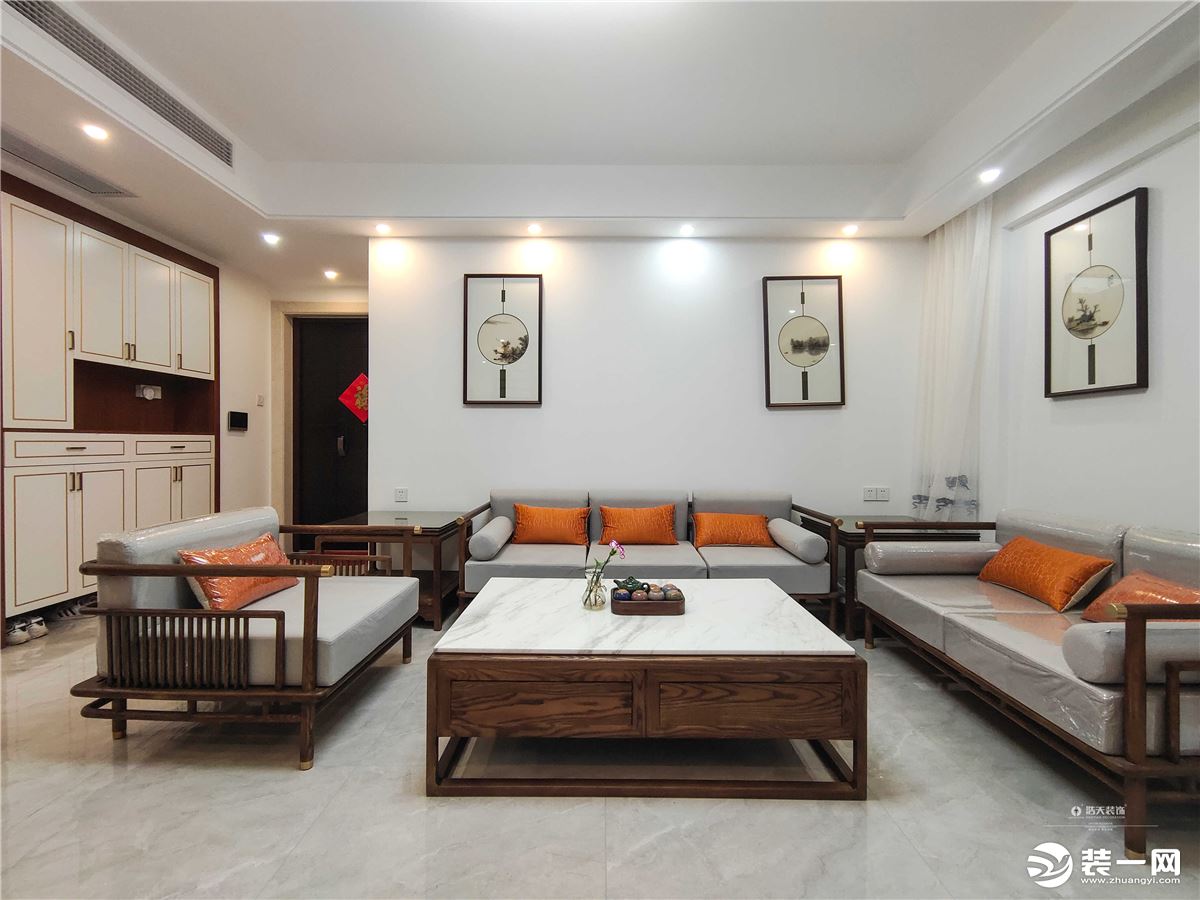 惠州浩天装饰梵高的花园高148新中式欣赏案例——客厅