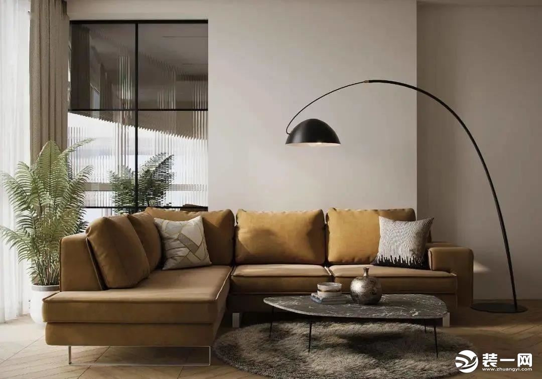 惠州浩天装饰平慢城极简原木风风格装修案例效果图——客厅