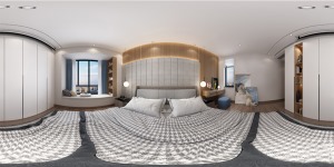 惠州浩天装饰德威花园120㎡现代简约卧室效果图案例