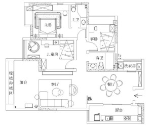 120㎡北歐風學區房，妙用宜家搭配出溫暖的家——戶型圖