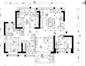  1.优化空间动线，拆除原始墙体，构思以人为本的收纳空间。  2.客厅餐厨一体化，增加空间的层次感，