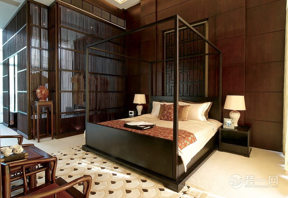 美的家鸿馆 龙湖紫都城 200平 复式 造价34万 中式 卧室