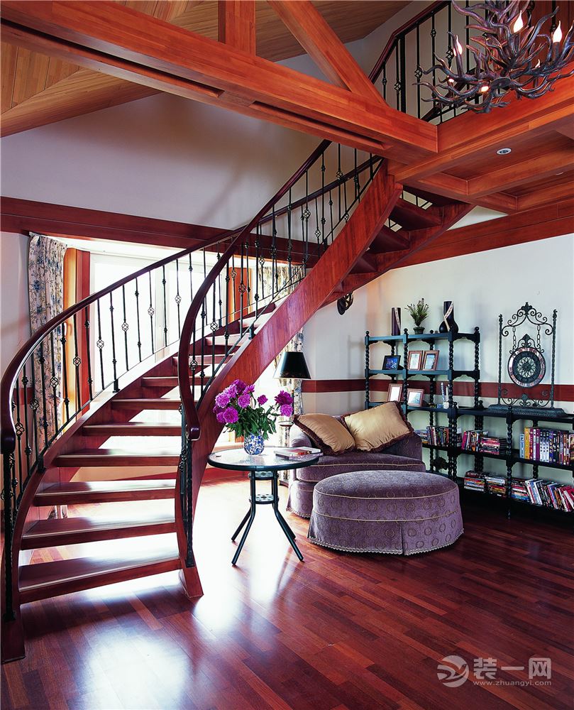 美的家鸿馆－保利香槟花园-新中式-楼梯