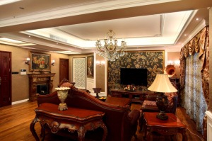 美的家鴻館 奧山別墅 320平 別墅 造價30萬 美式 客廳