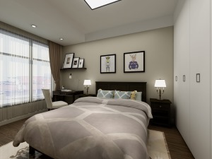 奥园盘龙一号 78平三居室 现代风格 卧室装修效果图