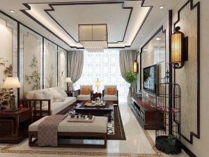 北京生活家-- 中式风格-125平米（望京·金茂府）三居室装修设计