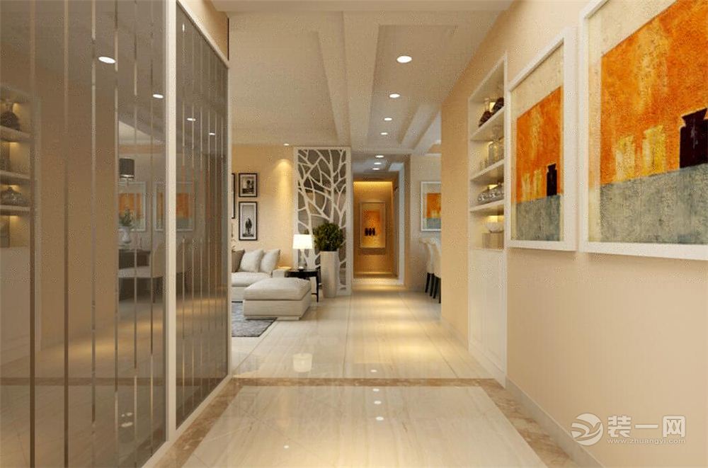 创艺装饰  滨湖时代广场  四居室  143平 造价15万 简约风格  入户装修效果图