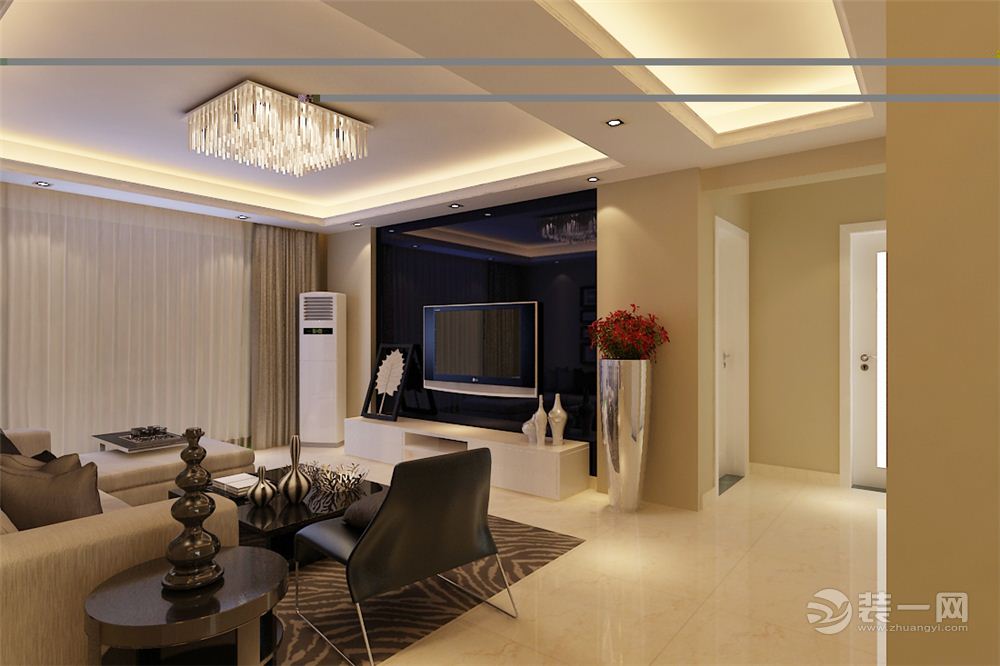 创艺装饰  中海原山  120平 三居室 造价10万 现代简约   客厅装修效果图