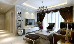 創藝裝飾  翡翠湖畔 三室兩廳 90.73平 造價 15萬  歐式