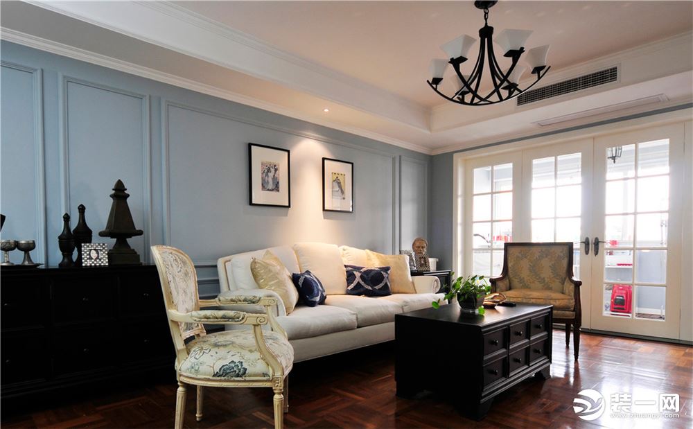 成都丰立装饰龙城一号96平三居室美式风格实景案例--客厅、沙发