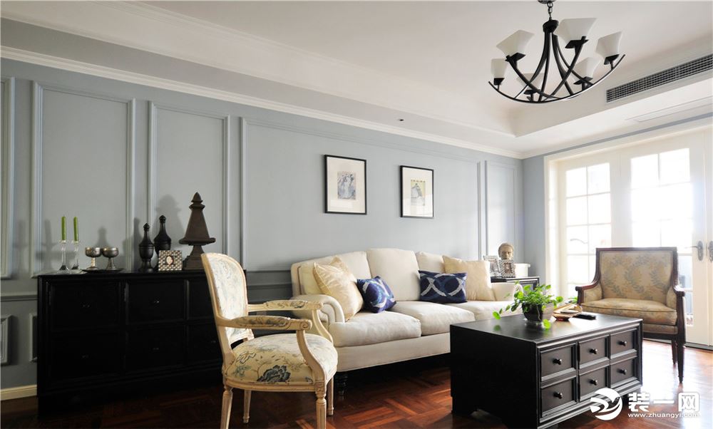 成都丰立装饰龙城一号96平三居室美式风格实景案例--客厅、沙发