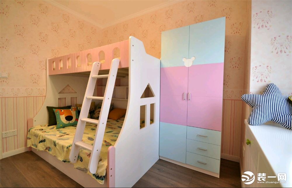 丰立装饰鲁能城98平三居室美式风格实景案例--儿童房