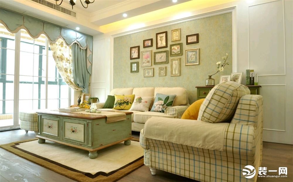 丰立装饰鲁能城98平三居室美式风格实景案例--沙发