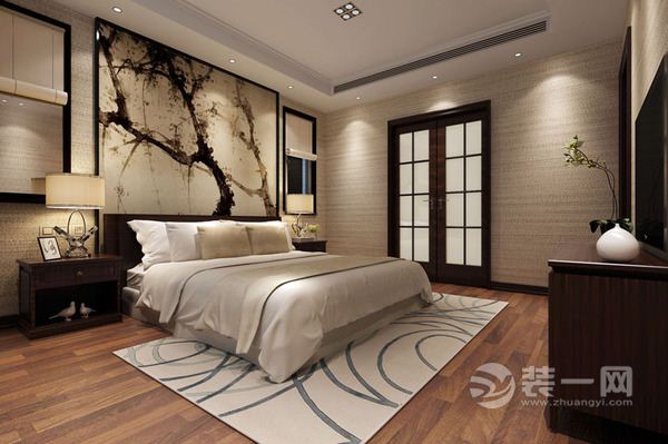 上海保利茉莉公馆340平米别墅中式风格主卧室