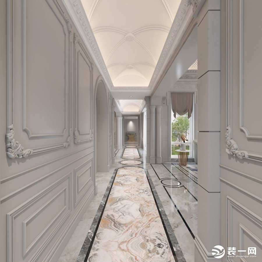 上海绿城玫瑰园900㎡轻奢法式风格别墅装修案例