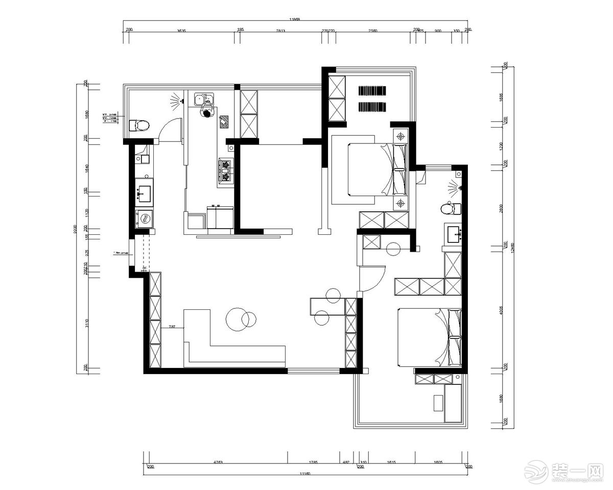 三室两厅一卫  建筑面积大约：120㎡  户型各房间设计规范合理。是南北通透，整个房型区域比较规整，