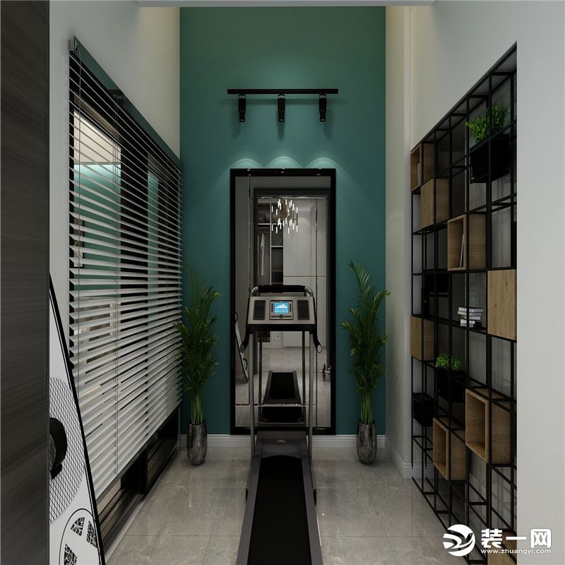 健身区位于地下室天井的位置，空气流通较好，是作为建设区的不二之选。