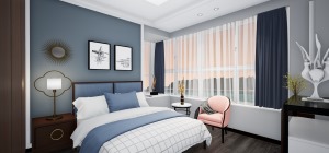 臥室：主臥室的整體色調還是考慮和客廳的完美呼應