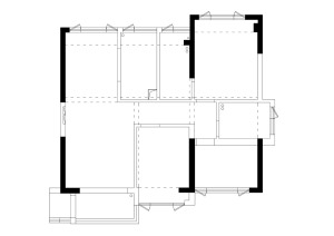 标准的三室两厅两卫，建面130平米，紧凑型的户型结构，客厅长3，1与餐厅比例大小一致，这样让客厅很小