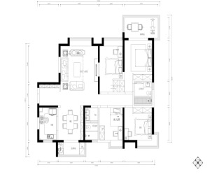 户型解析：四房两厅两卫 套内面积大约：140㎡  户型方正，各个房间区域划分合理，基本上不需要大的户