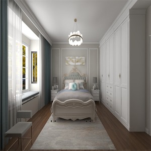 主卧室比较大，客户喜欢房间更加的宽敞一些，客户想把自己家已有的欧式床搬过来用