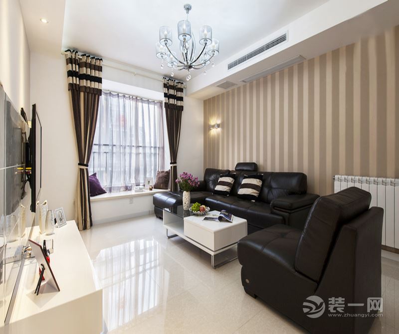 长沙碧桂园 112平 三居室 造价10万 简欧风格侧面客厅