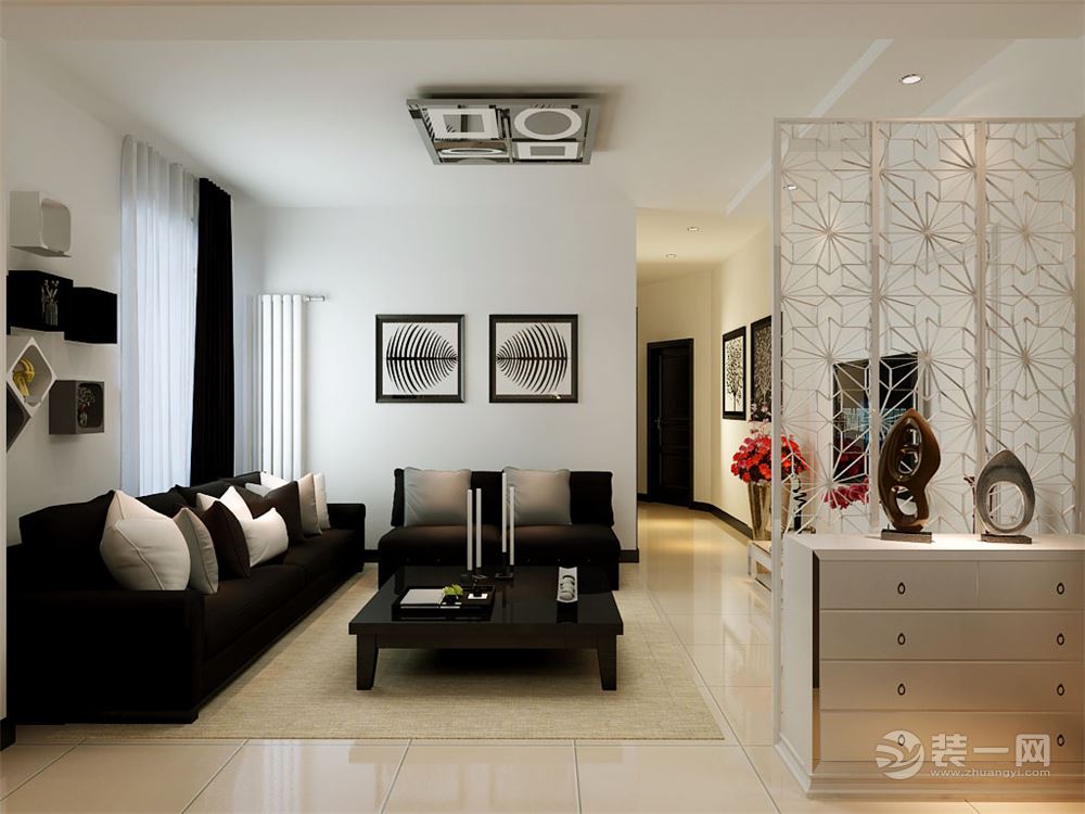 湘城德峰 89平 二居室 造价10万 北欧风格侧面图