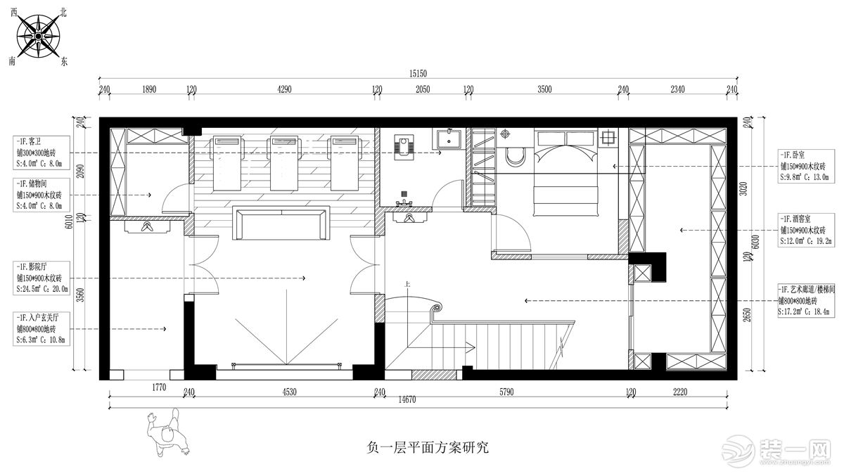 1海南鸿洲江山别墅新中式风格装修效果图