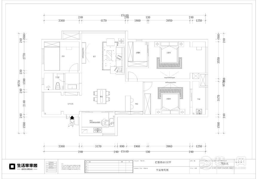 佳源巴黎都市132平户型图