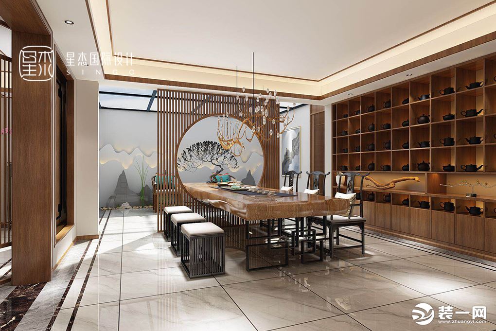 中星红庐茶室效果图——星杰国际设计作品