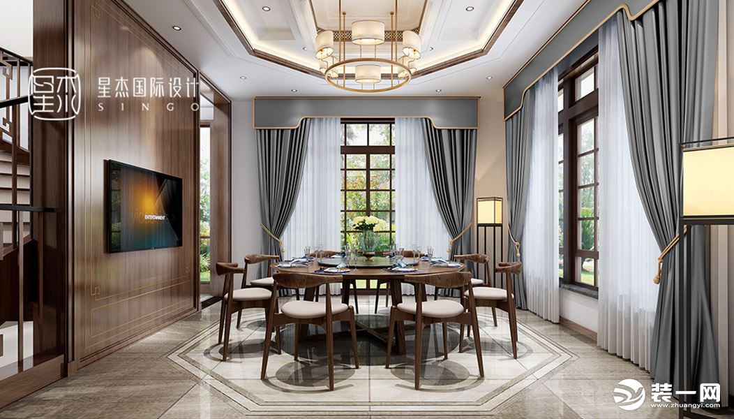 中星红庐餐厅效果图——星杰国际设计作品