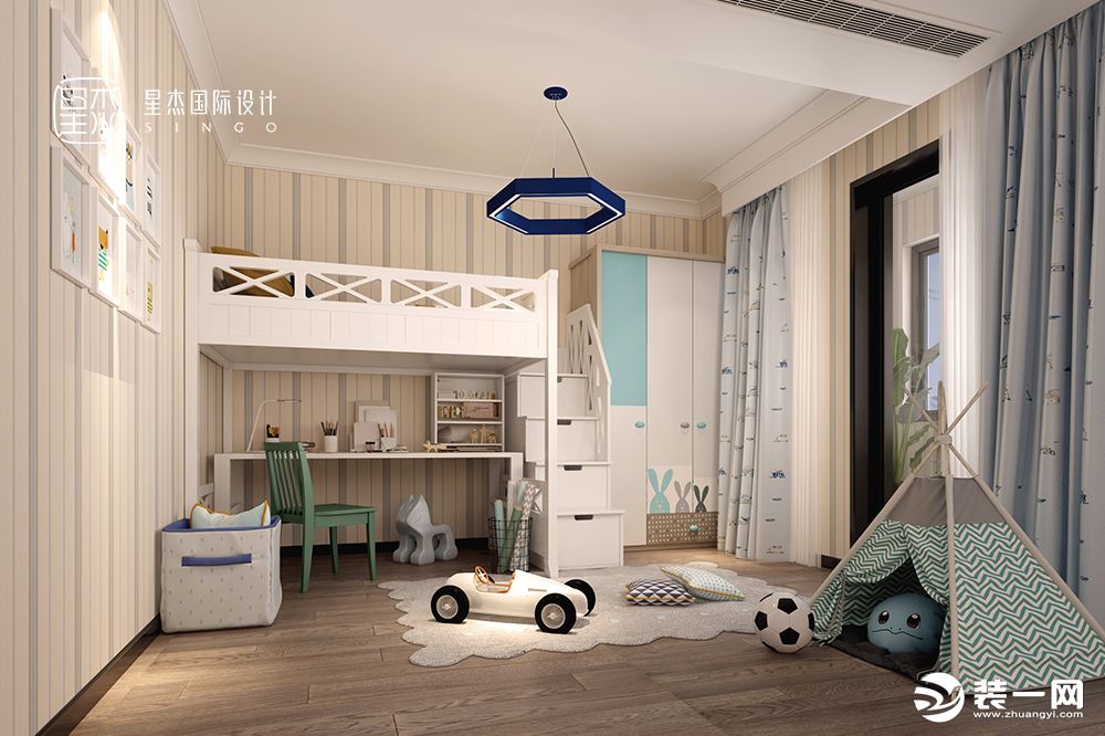 保利十二橡树儿童房效果图——星杰国际设计作品