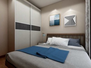 民政园90平米二居室现代简约风格的卧室效果图