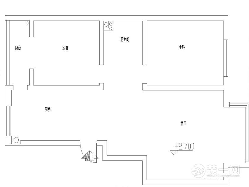 南昌依云首府105平米两居室欧式风格户型图