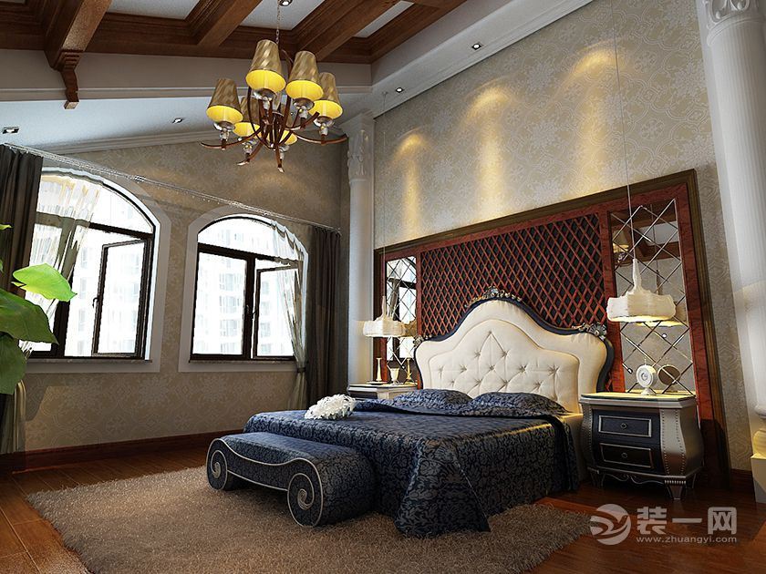 南昌加洲阳光250平别墅欧式风格卧室效果图