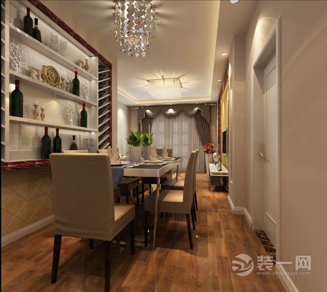 南昌海域香廷104平米三居室欧式风格餐厅效果图
