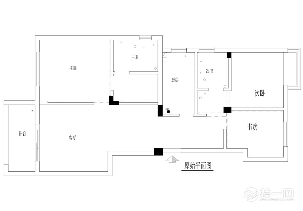 南昌海域香廷104平米三居室欧式风格原建平面图