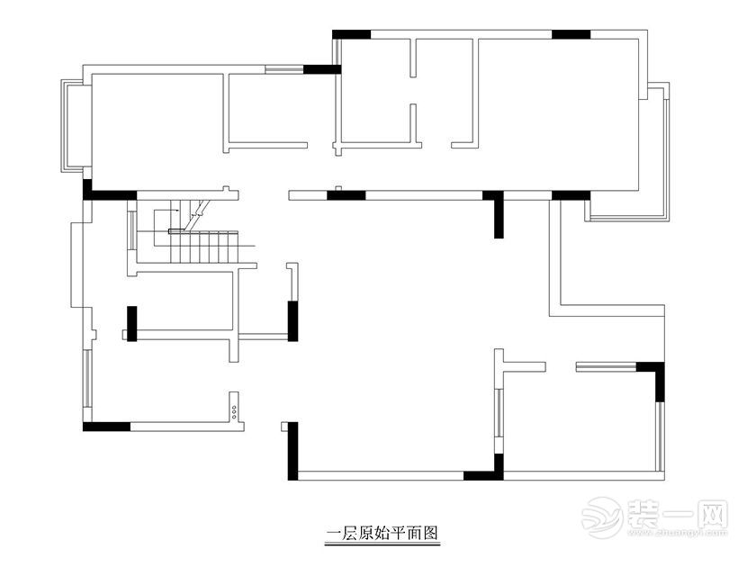 南昌曲家公馆327平米别墅现代简约风格原始户型图