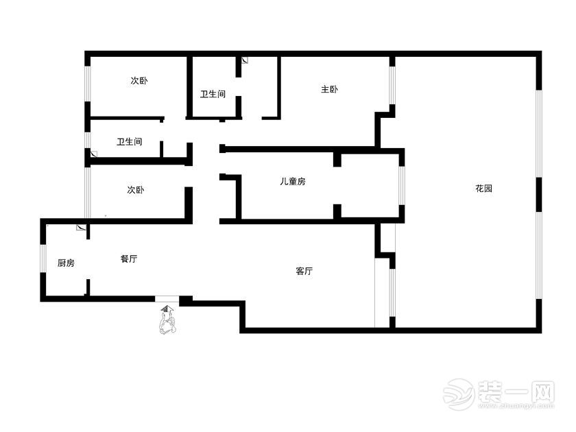 南昌银川中海国际144平米四居室混搭风格原始平面图