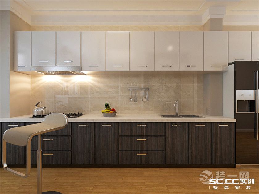 南昌万达文化旅游60平米一居室现代简约风格厨房效果图
